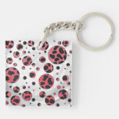 Porte-clés Dalmatien Noir et Rouge à Taches (Dos)
