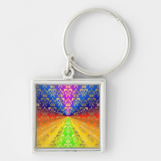Porte-clés Damas arc-en-ciel d'or (Devant)
