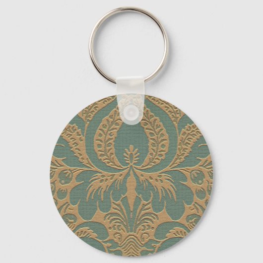 Porte-clés Damas beige turquoise (Recto)
