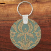 Porte-clés Damas beige turquoise (Verso)