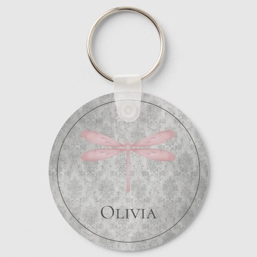 Porte-clés Damas de libellule rose (Verso)