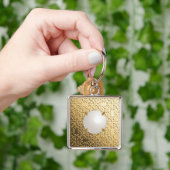 Porte-clés Damas d'or avec une perle imitation mabe (main)