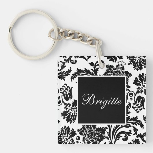 Porte-clés Damas noir et blanc (Devant)