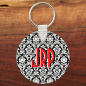 Porte-clés Damas noir et blanc (Recto)