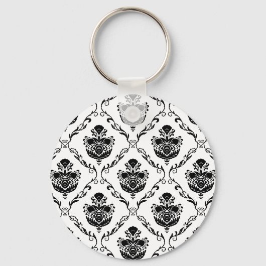 Porte-clés Damas noir traditionnel (Recto)