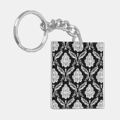 Porte-clés Damas Rococo 2 voies Noir + Blanc (Devant gauche)