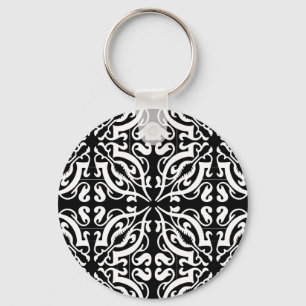 Porte-clés Damask 1 (noir et blanc)