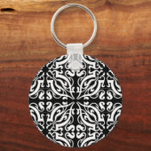 Porte-clés Damask 1 (noir et blanc) (Recto)