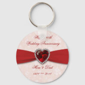 Porte-clés Damask 40e anniversaire Mariage Design (Recto)