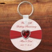 Porte-clés Damask 40e anniversaire Mariage Design (Recto)
