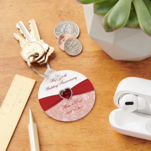 Porte-clés Damask 40e anniversaire Mariage Design (Bureau)