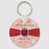 Porte-clés Damask 40e anniversaire Mariage Design (Recto)