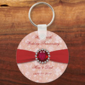 Porte-clés Damask 40e anniversaire Mariage Design (Recto)