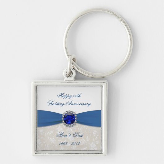 Porte-clés Damask 45e Mariage Porte - clé (Devant)