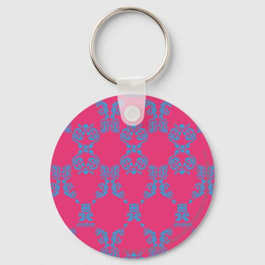 Porte-clés Damask Aqua-Magenta (Recto)