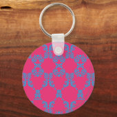 Porte-clés Damask Aqua-Magenta (Recto)