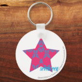 Porte-clés Damask Aqua-Magenta 2 (Recto)