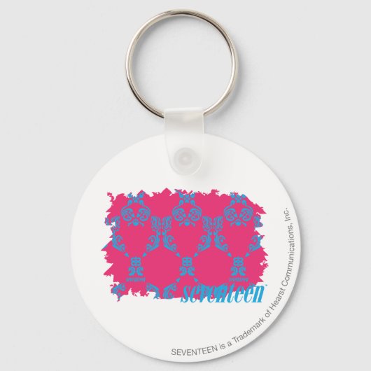Porte-clés Damask Aqua-Magenta 3 (Recto)