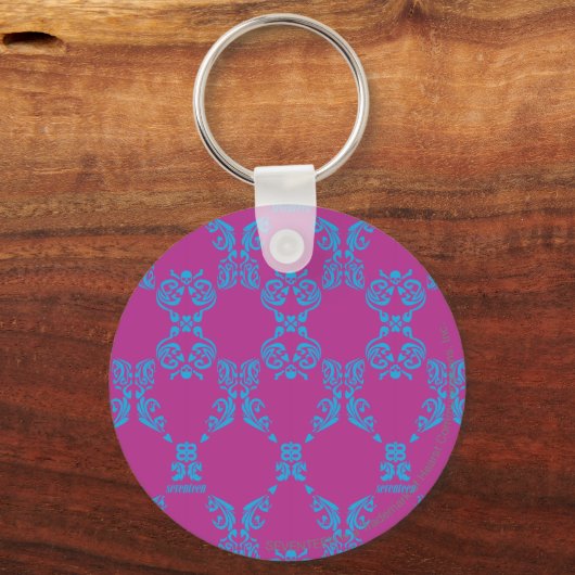 Porte-clés Damask Aqua-Purple (Recto)