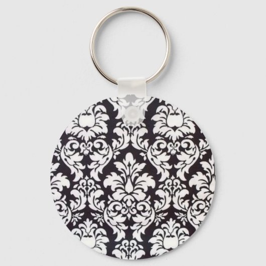 Porte-clés damask noir & blanc porte - clé (Recto)