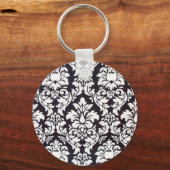 Porte-clés damask noir & blanc porte - clé (Recto)