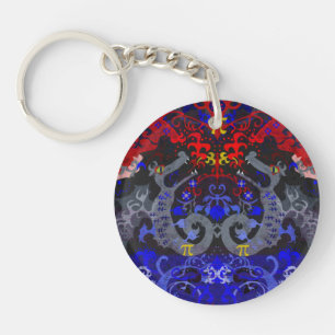 Porte-clés Damask polyamory Dragon dans Poly Pride Flag Color