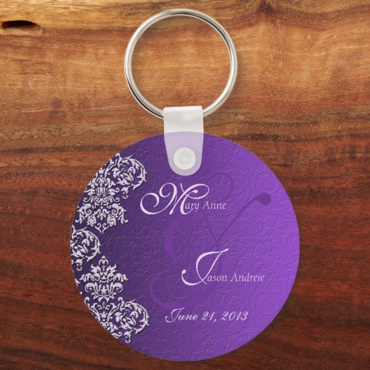 Porte-clés Damask Royal Purple Mariage Porte - clé (Recto)