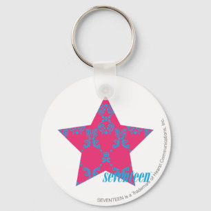 Porte-clés Damassé 2 Aqua-Magenta