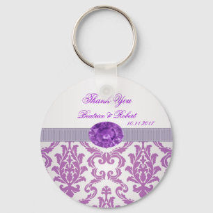 Porte-clés Damassé pourpre, porte - clé d'image d'améthyst