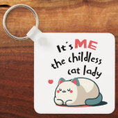 Porte-clés Dame Chaton Sans Enfant Mignonne (Recto)