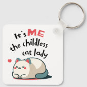 Porte-clés Dame Chaton Sans Enfant Mignonne (Dos)