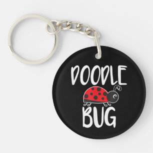 Porte-clés Dame coccinelle drôle gribouillis