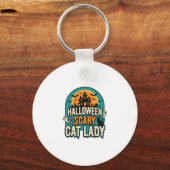 Porte-clés Dame de chat Halloween Épouvantable Maison hantée (Recto)