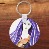 Porte-clés Dame en Brown et violet. (Recto)