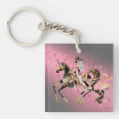 Porte-clés Dame Steampunk et Cheval Mécanique (Devant)