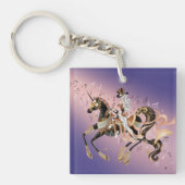 Porte-clés Dame Steampunk et Cheval Mécanique (Devant)