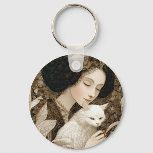 Porte-clés Dames & Chats – Collection de Portraits Vintage 1