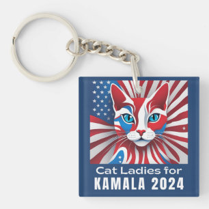 Porte-clés Dames de chat pour Kamala 2024 Démocrate