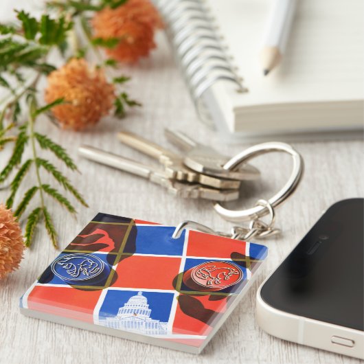 Porte-clés Damier d'élection (Devant Droit)