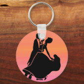 Porte-clés danceurs de soleil couchant tropical (Recto)
