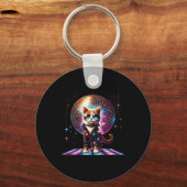 Porte-clés Dancing Chat Disco Ball Kitten Kitty Lover Drôle P (Recto)