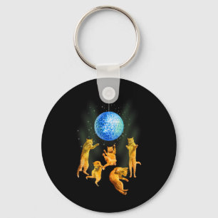 Porte-clés Dancing Chats Disco Ball Kitten Kitty Lover Party