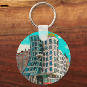 Porte-clés Dancing House Prague République tchèque Whimsical  (Recto)