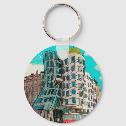 Porte-clés Dancing House Prague République tchèque Whimsical (Recto)