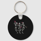 Porte-clés Dancing Skeletons Drinking Wine Lover Funny Hallow (Recto)