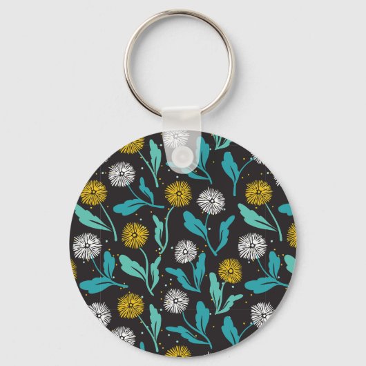 Porte-clés Dandelion de printemps Fleurs et design Feuille (Recto)