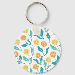 Porte-clés Dandelion jaune motif floral - Inspiré par la natu