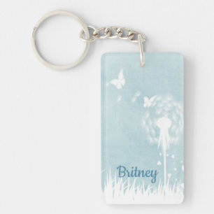 Porte-clés Dandelions, papillons et Ciel bleu