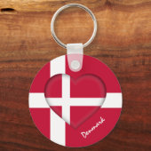 Porte-clés Danemark & Coeur, Danois Drapeau mode / sport (Verso)