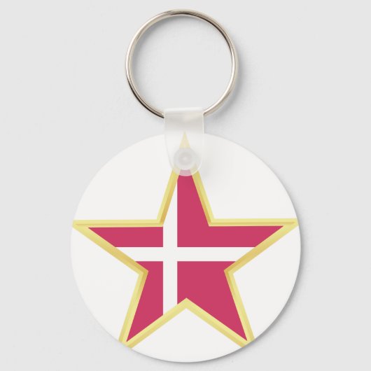 Porte-clés Danemark Gold Star Pays (Verso)